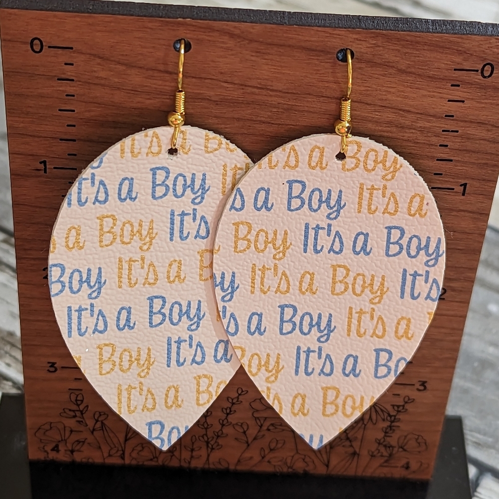 3 for $6 Item: It's A Boy Faux Leather Earrings NEW!